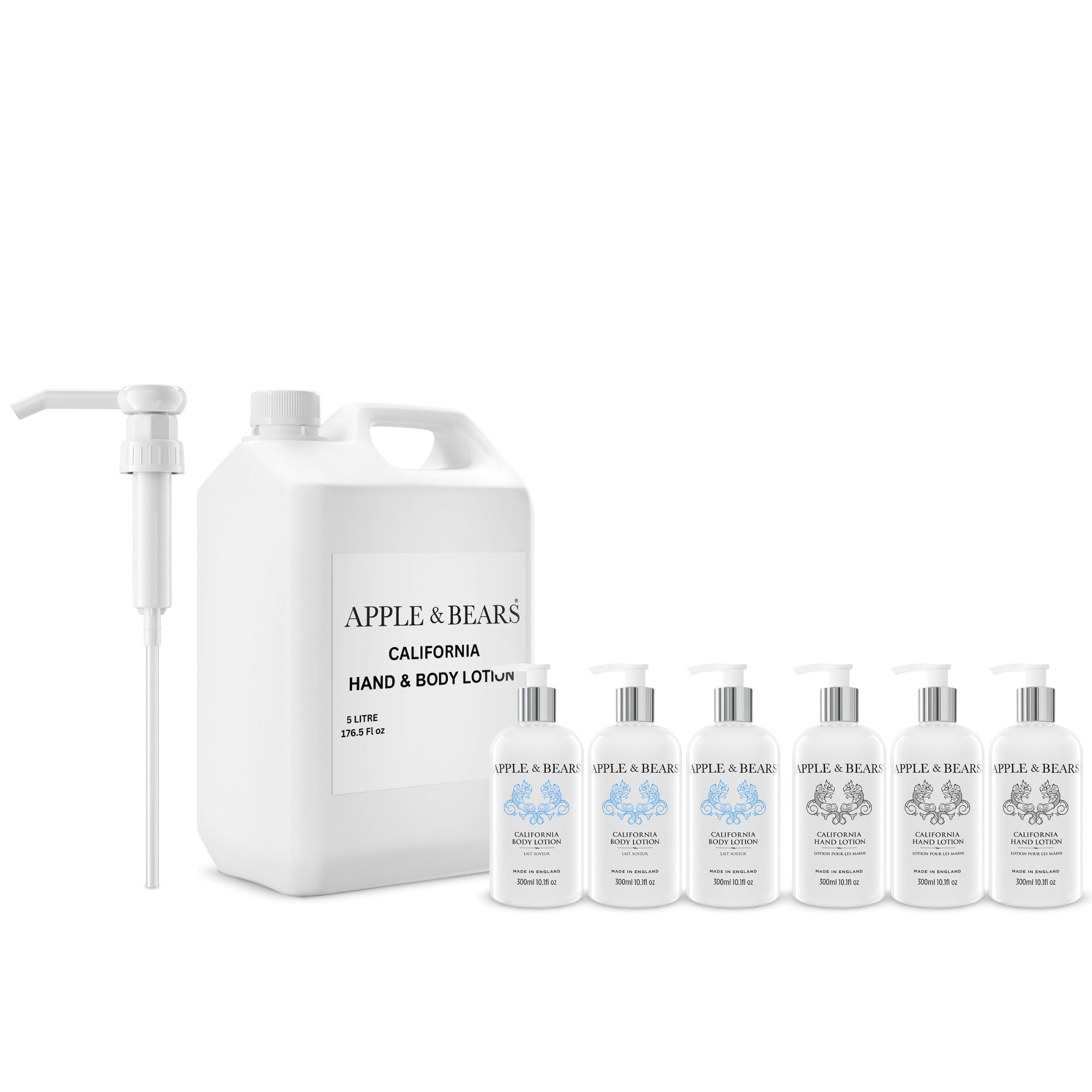 California Hand & Body Lotion Starter Pack 5 ltr /176.5 fl oz x 6 - 300ml /10.1 fl oz Bottle