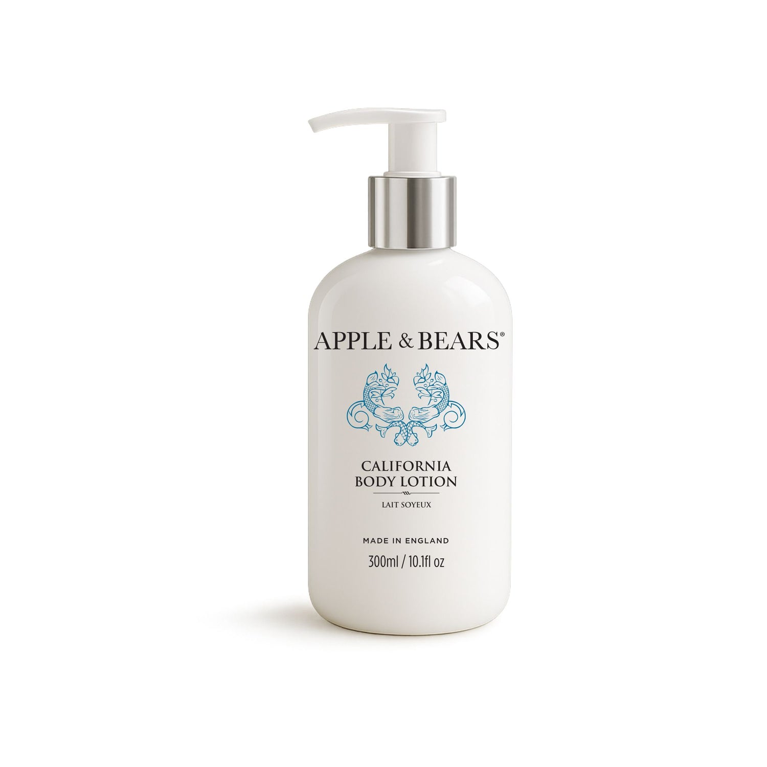 APPLE &amp; BEARS California Body Lotion 300ml refillable hotel bottle — luxury hospitality body lotion made in England