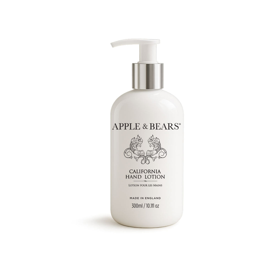 APPLE &amp; BEARS California Hand Lotion 300ml refillable hotel bottle — luxury hospitality hand lotion made in England